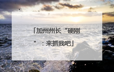 加州州长“硬刚”：来抓我吧