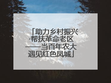 助力乡村振兴·帮扶革命老区——当百年农大遇见红色凤城