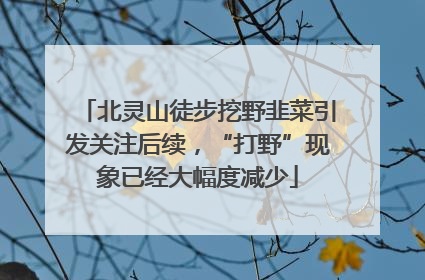 北灵山徒步挖野韭菜引发关注后续，“打野”现象已经大幅度减少
