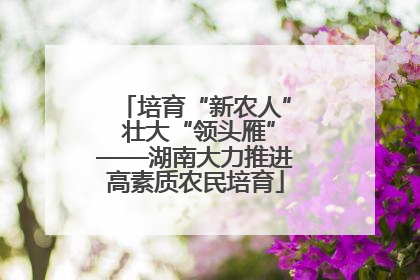 培育“新农人” 壮大“领头雁”——湖南大力推进高素质农民培育