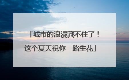 城市的浪漫藏不住了！这个夏天祝你一路生花