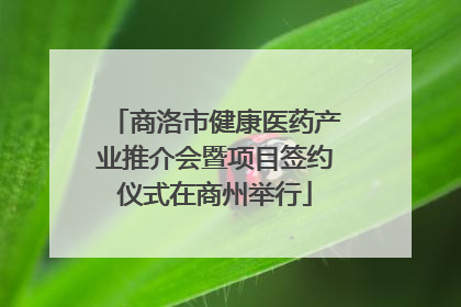 商洛市健康医药产业推介会暨项目签约仪式在商州举行