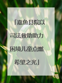 嘉鱼县院以司法救助助力困境儿童点燃希望之光