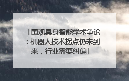 围观具身智能学术争论：机器人技术拐点仍未到来，行业需要纠偏
