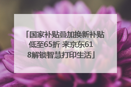 国家补贴叠加换新补贴低至65折 来京东618解锁智慧打印生活