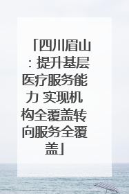 四川眉山：提升基层医疗服务能力 实现机构全覆盖转向服务全覆盖