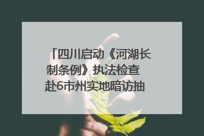 四川启动《河湖长制条例》执法检查 赴6市州实地暗访抽查｜四川人大之声