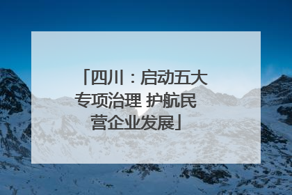 四川：启动五大专项治理 护航民营企业发展