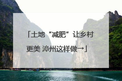 土地“减肥”让乡村更美 漳州这样做→