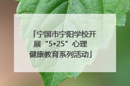 宁国市宁阳学校开展“5•25”心理健康教育系列活动