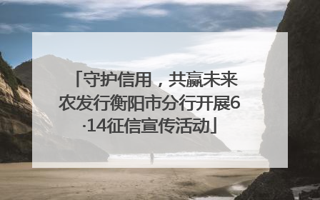 守护信用，共赢未来 农发行衡阳市分行开展6·14征信宣传活动