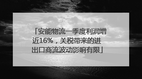 安能物流一季度利润增近16%，关税带来的进出口商流波动影响有限
