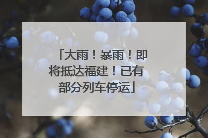 大雨！暴雨！即将抵达福建！已有部分列车停运
