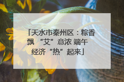 天水市秦州区：粽香飘 “艾”意浓 端午经济“热”起来