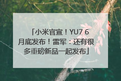 小米官宣！YU7 6月底发布！雷军：还有很多重磅新品一起发布