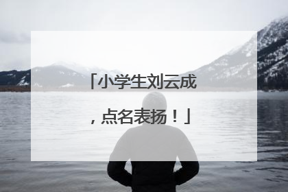 小学生刘云成，点名表扬！