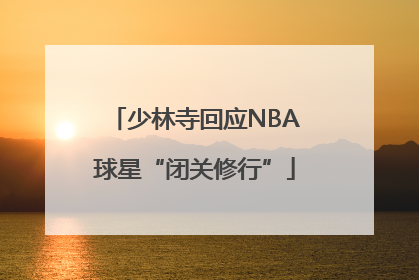少林寺回应NBA球星“闭关修行”