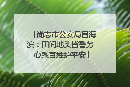 尚志市公安局吕海滨：田间地头皆警务 心系百姓护平安