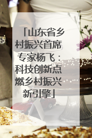 山东省乡村振兴首席专家杨飞：科技创新点燃乡村振兴新引擎
