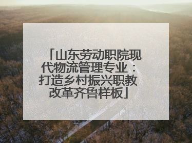 山东劳动职院现代物流管理专业：打造乡村振兴职教改革齐鲁样板