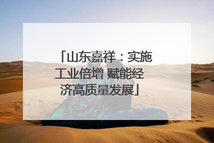 山东嘉祥：实施工业倍增 赋能经济高质量发展