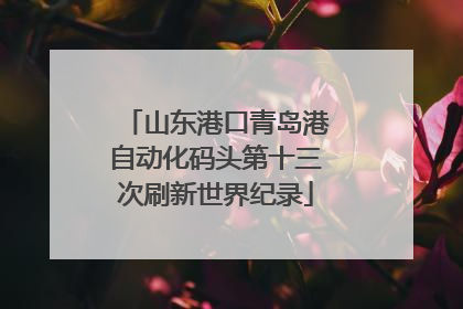 山东港口青岛港自动化码头第十三次刷新世界纪录