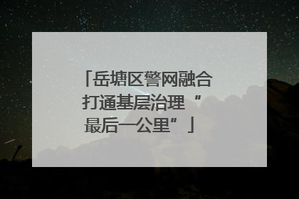 岳塘区警网融合 打通基层治理“最后一公里”