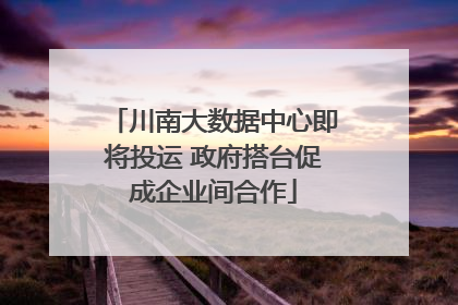 川南大数据中心即将投运 政府搭台促成企业间合作