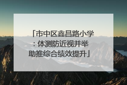 市中区鑫昌路小学：体测防近视并举 助推综合绩效提升