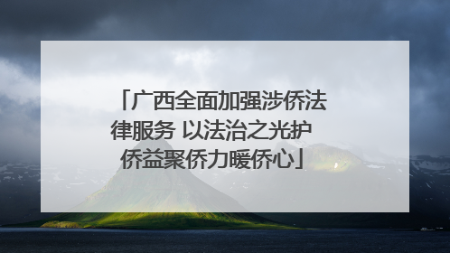 广西全面加强涉侨法律服务 以法治之光护侨益聚侨力暖侨心