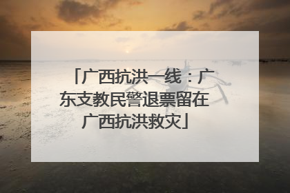 广西抗洪一线：广东支教民警退票留在广西抗洪救灾