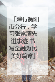 建行衡阳市分行：学习张富清先进事迹 书写金融为民美好篇章