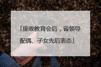 廉政教育会后，省领导配偶、子女先后表态