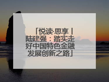 悦读·思享丨陆建强：踏实走好中国特色金融发展创新之路
