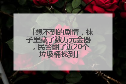 想不到的剧情，袜子里藏了数万元金器，民警翻了近20个垃圾桶找到