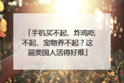 手机买不起、炸鸡吃不起、宠物养不起？这届美国人活得好难