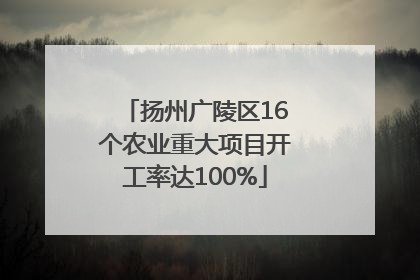 扬州广陵区16个农业重大项目开工率达100%