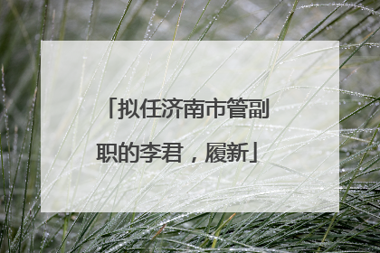拟任济南市管副职的李君，履新