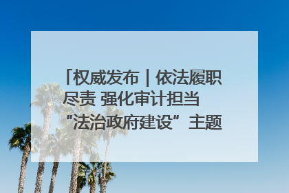 权威发布｜依法履职尽责 强化审计担当 “法治政府建设”主题系列新闻发布会市审计局专场召开