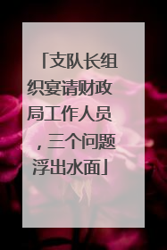 支队长组织宴请财政局工作人员，三个问题浮出水面