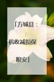 方城县：机收减损保粮安