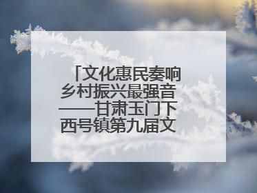 文化惠民奏响乡村振兴最强音——甘肃玉门下西号镇第九届文化艺术节启幕