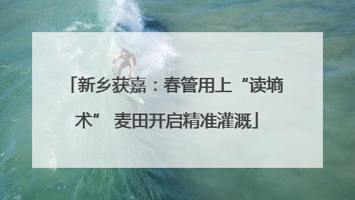 新乡获嘉：春管用上“读墒术” 麦田开启精准灌溉