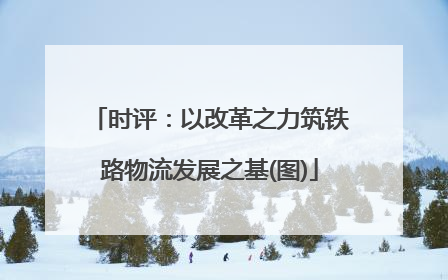 时评：以改革之力筑铁路物流发展之基(图)