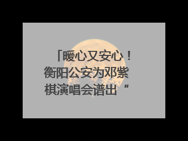 暖心又安心！衡阳公安为邓紫棋演唱会谱出“平安曲”