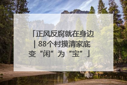 正风反腐就在身边｜88个村摸清家底变“闲”为“宝”