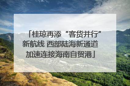 桂琼再添“客货并行”新航线 西部陆海新通道加速连接海南自贸港