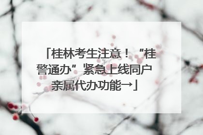 桂林考生注意！“桂警通办”紧急上线同户亲属代办功能→