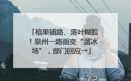 榕果铺路、落叶糊脸！泉州一路面变“溜冰场”，部门回应→