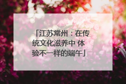 江苏常州：在传统文化滋养中 体验不一样的端午